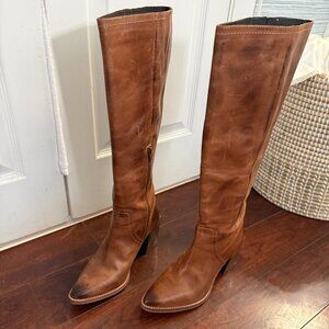 Leather knee high boots - like new